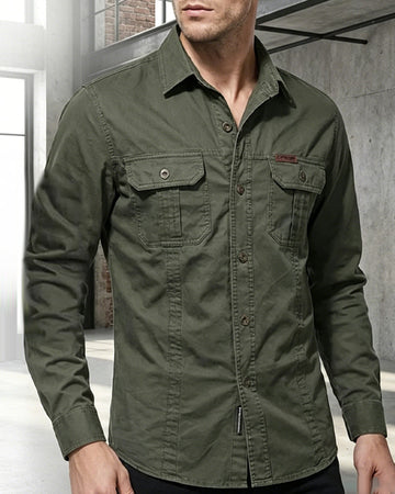 Men's Workwear Pocket Solid Color Shirt